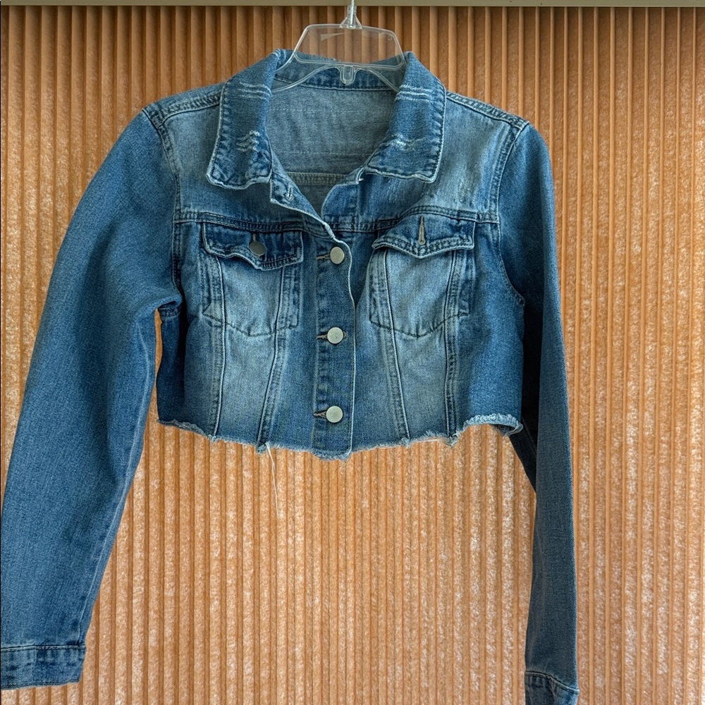 💙3 for $55💙Cropped Denim Upcycled Denim Jacket